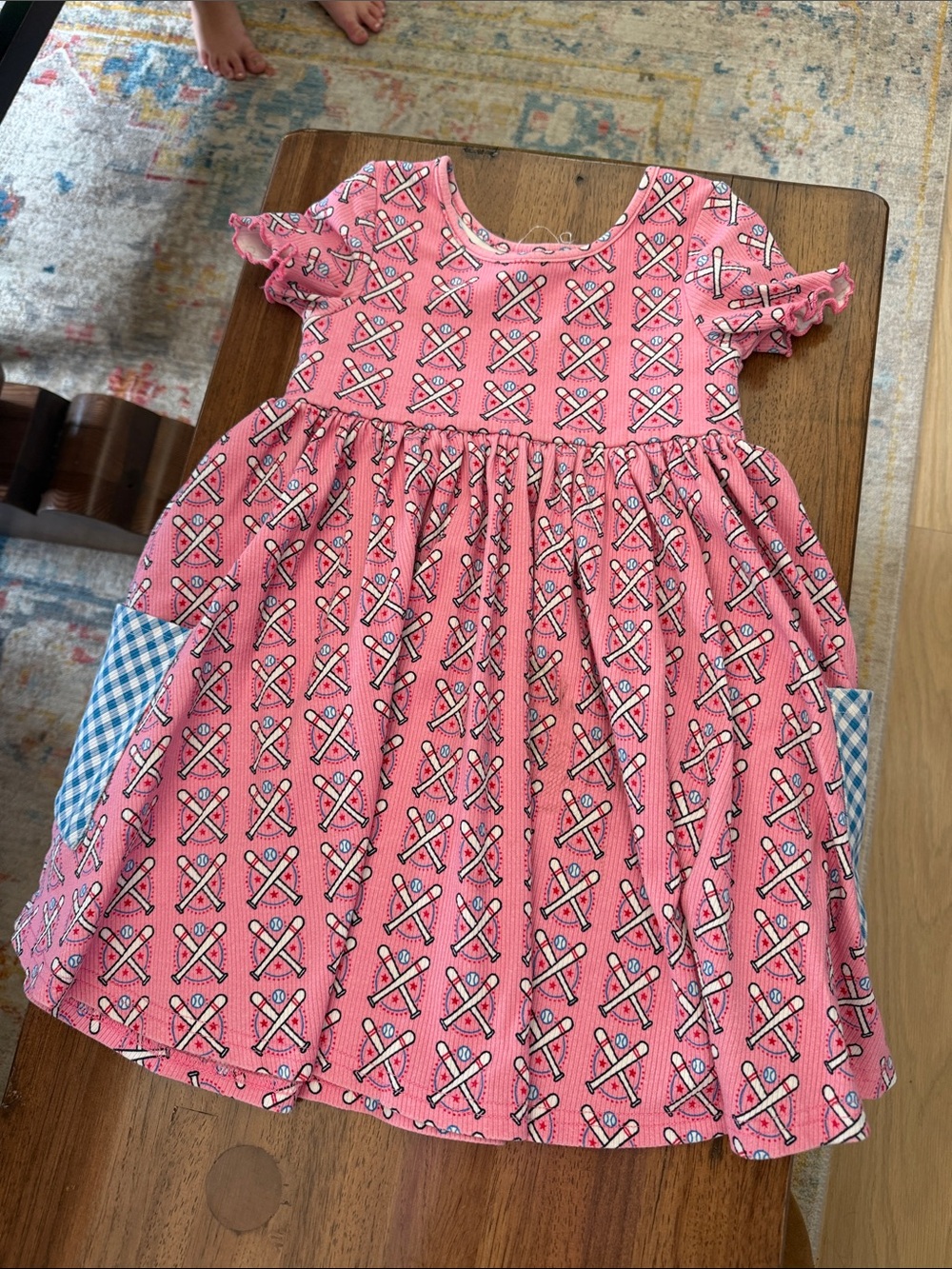 SweetHoney Pink Patterned Short Sleeve Casual Dress
